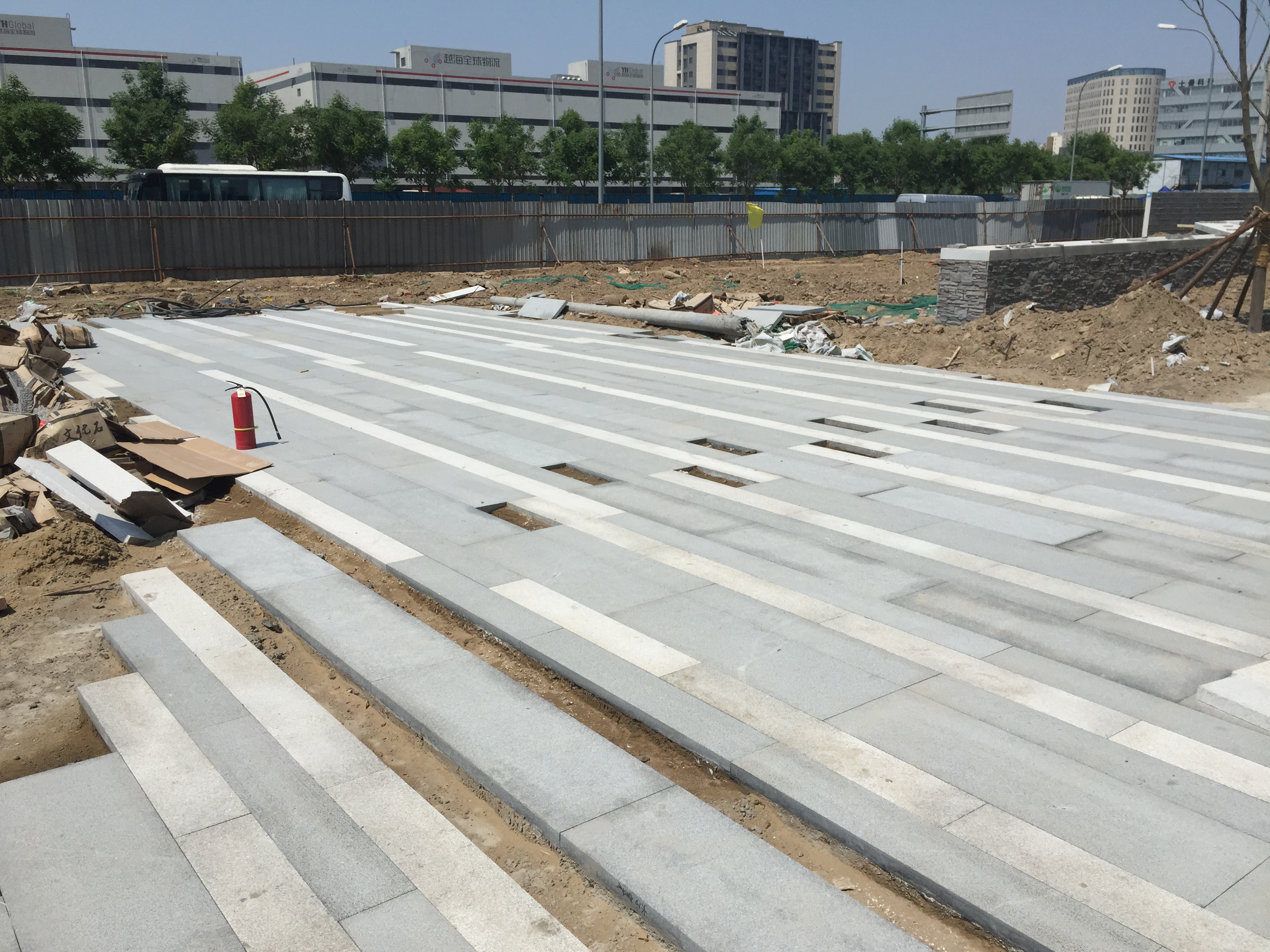 芝麻灰停车场施工现场